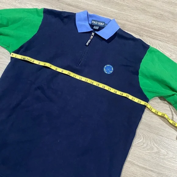 Polo Golf Men’s Pullover Colorblock Polo Sweater‎ Large Blue Green - Picture 6 of 9